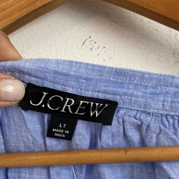 J. Crew Women's Cabana dress in linen Blue Tall Large - Picture 3 of 6